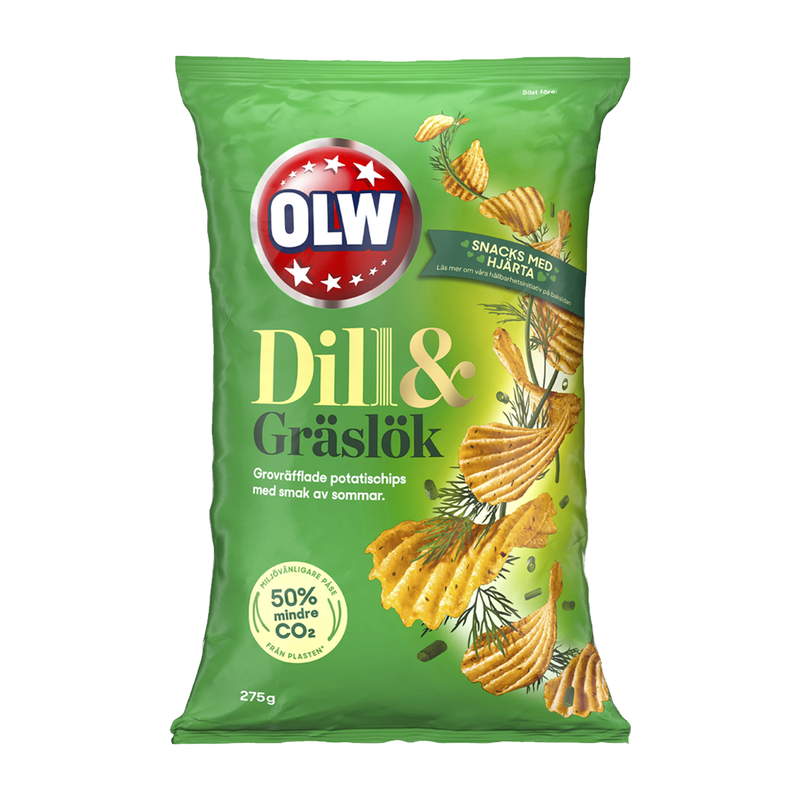 OLW Dill & Gräslök – Dill & Chives Chips 275g