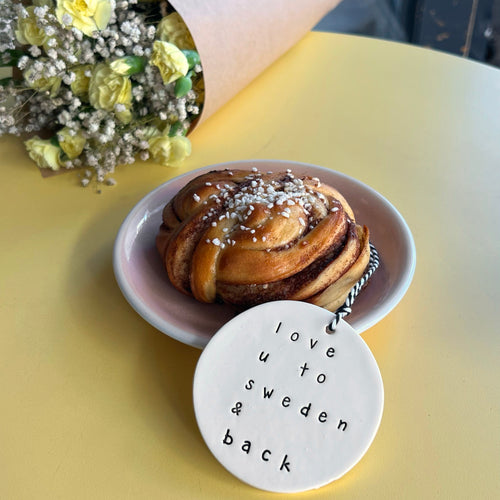 Ceramic Swedish Words Tag