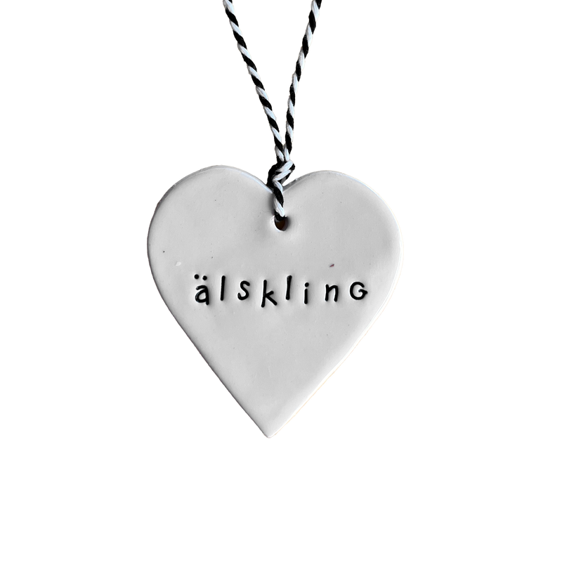 Ceramic Swedish Words Tag
