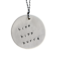 Ceramic Swedish Words Tag