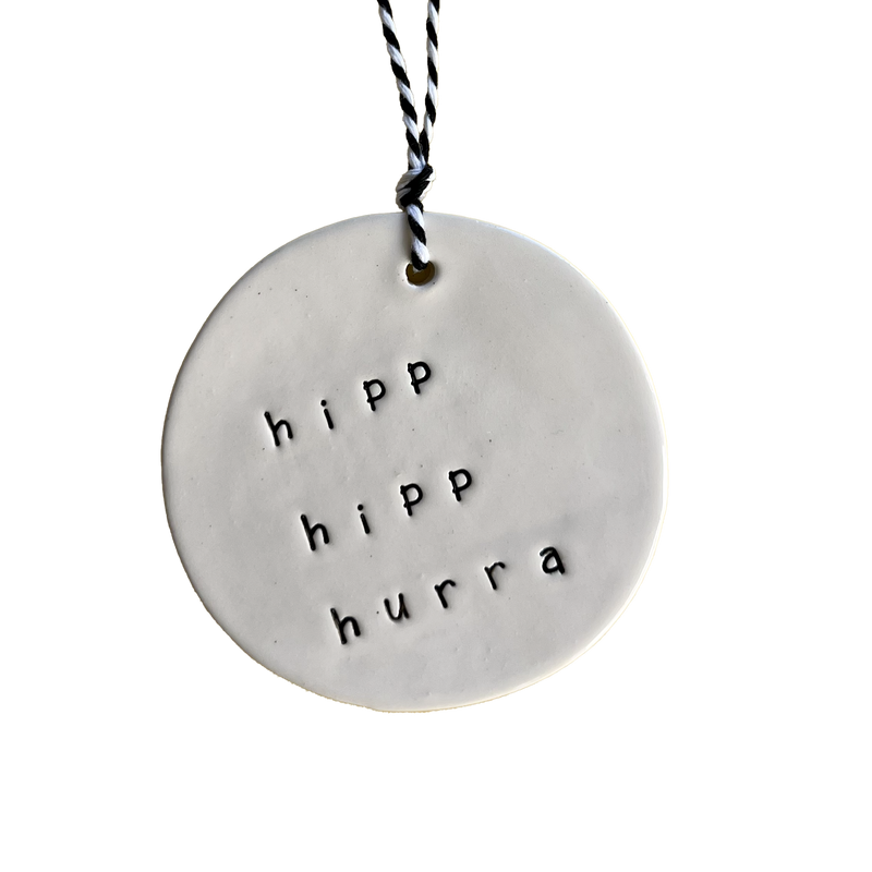 Ceramic Swedish Words Tag