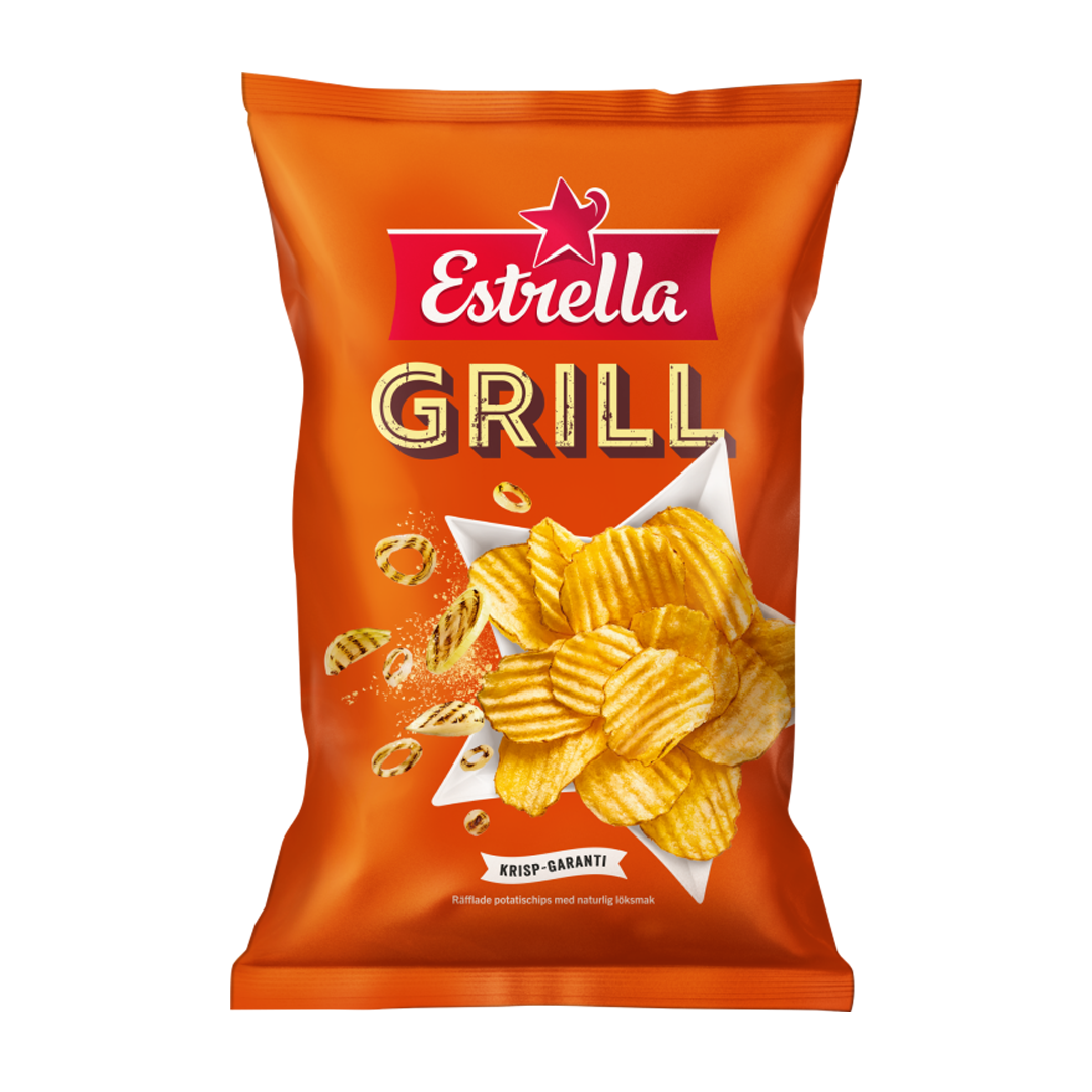 Estrella Grill Chips – Onion flavoured chips 175g