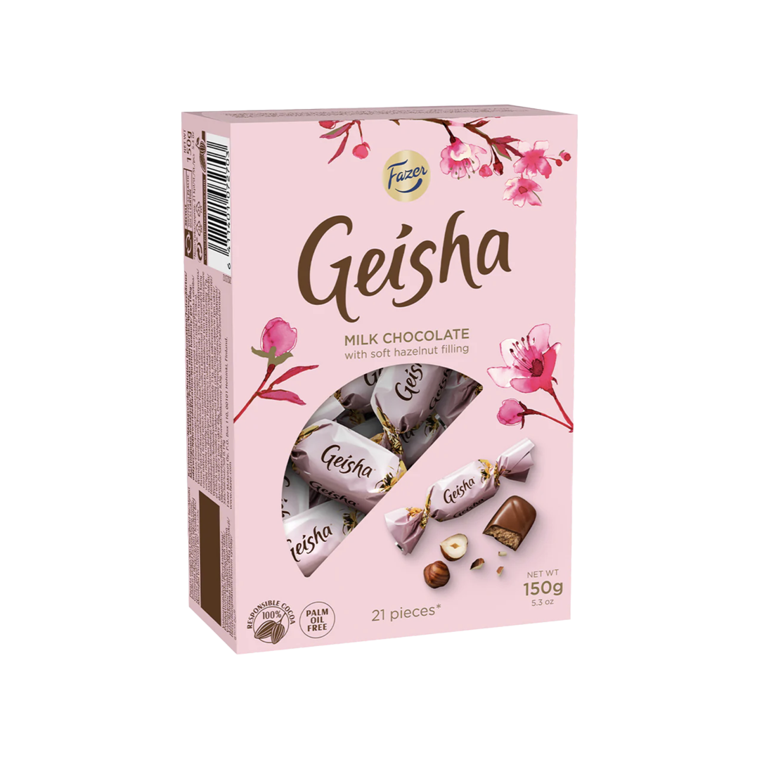 Fazer Geisha Box – Milk chocolate hazelnut pralines 150g