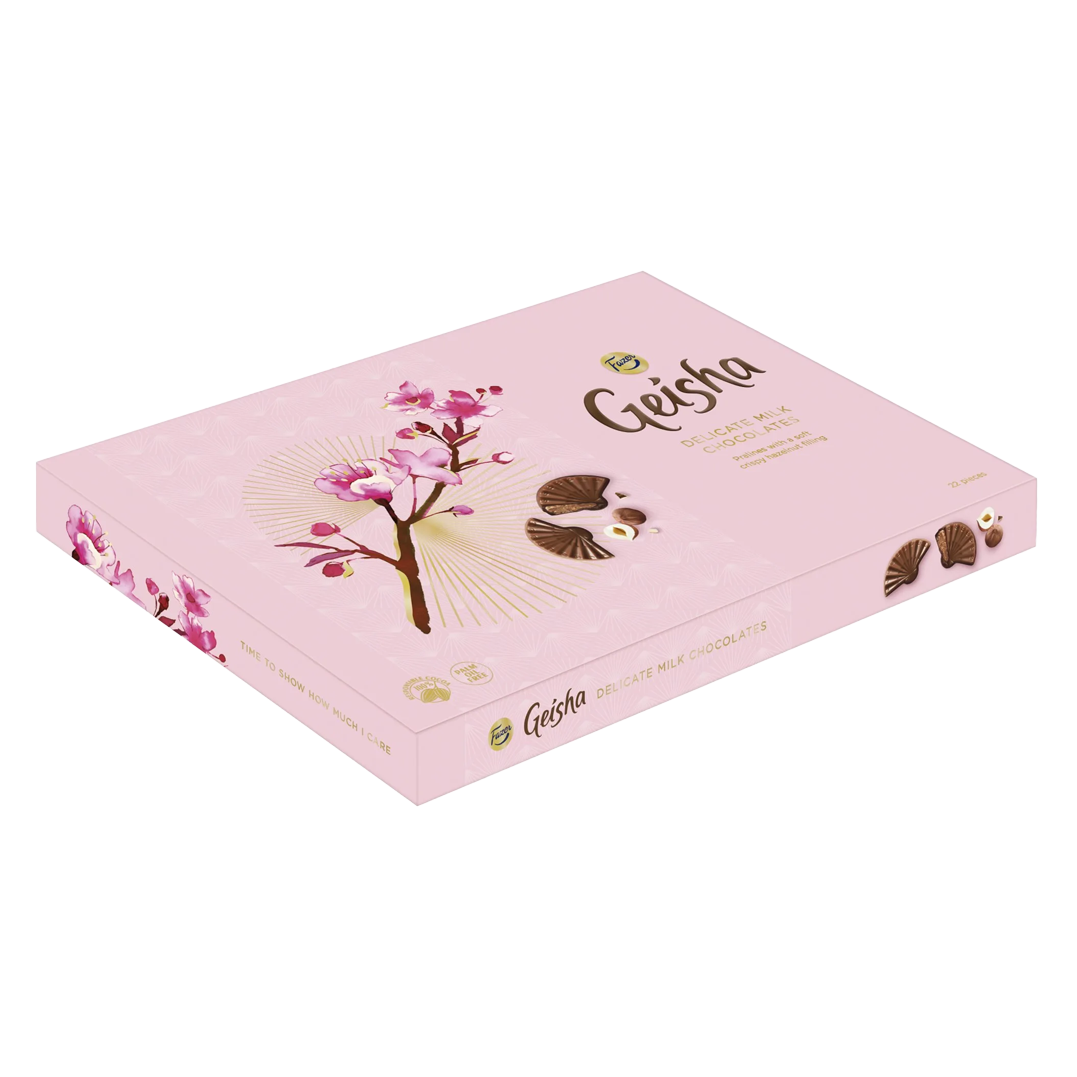 Fazer Geisha Gift Box – Milk chocolate hazelnut pralines 185g