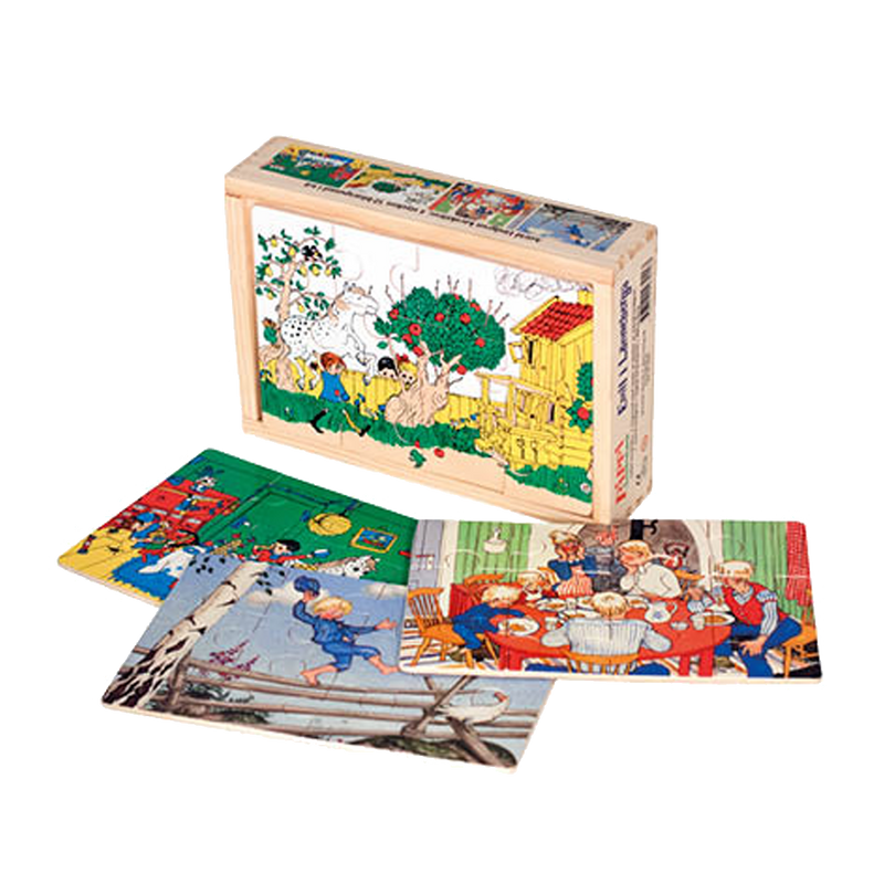 Astrid Lindgren 4 x Timber Puzzles