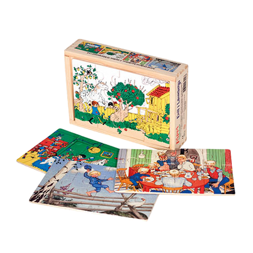 Astrid Lindgren 4 x Timber Puzzles
