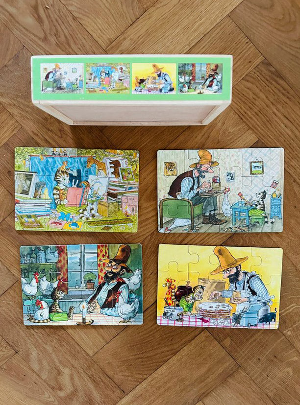 Pettson & Findus 4 x Timber Puzzles