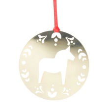 Load image into Gallery viewer, Hanging Decoration – Gold Dala Horse
