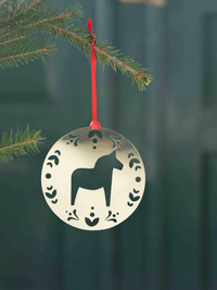Hanging Decoration – Gold Dala Horse