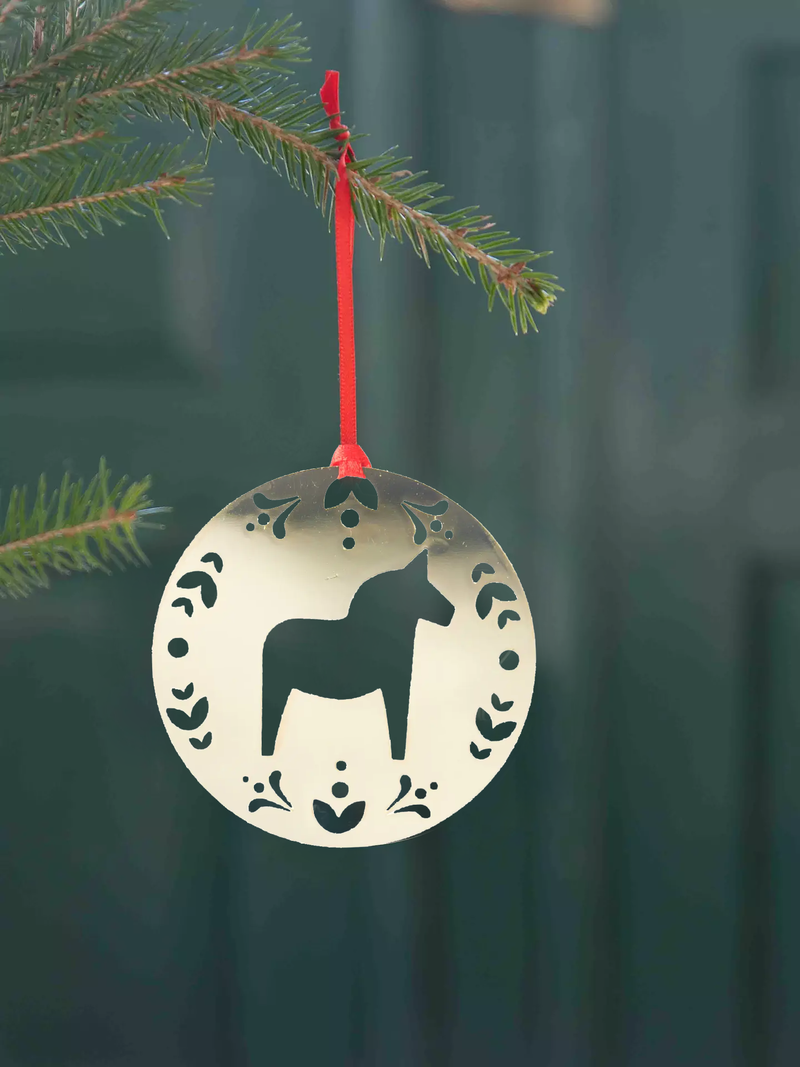 Hanging Decoration – Gold Dala Horse