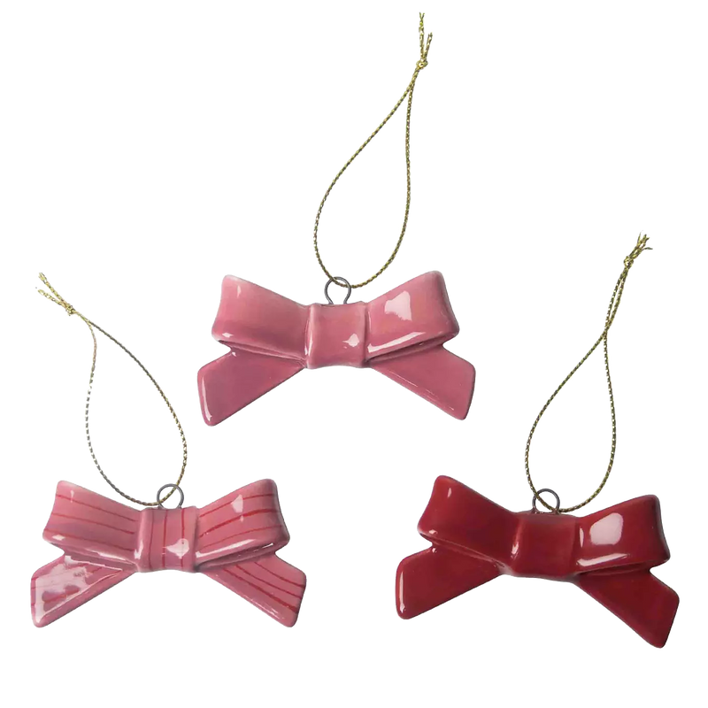Christmas Decoration – Ceramic Bows 3pcs