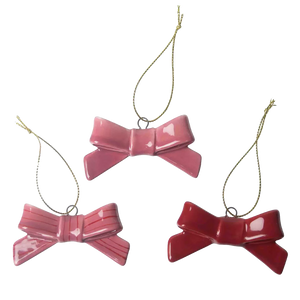 Christmas Decoration – Ceramic Bows 3pcs