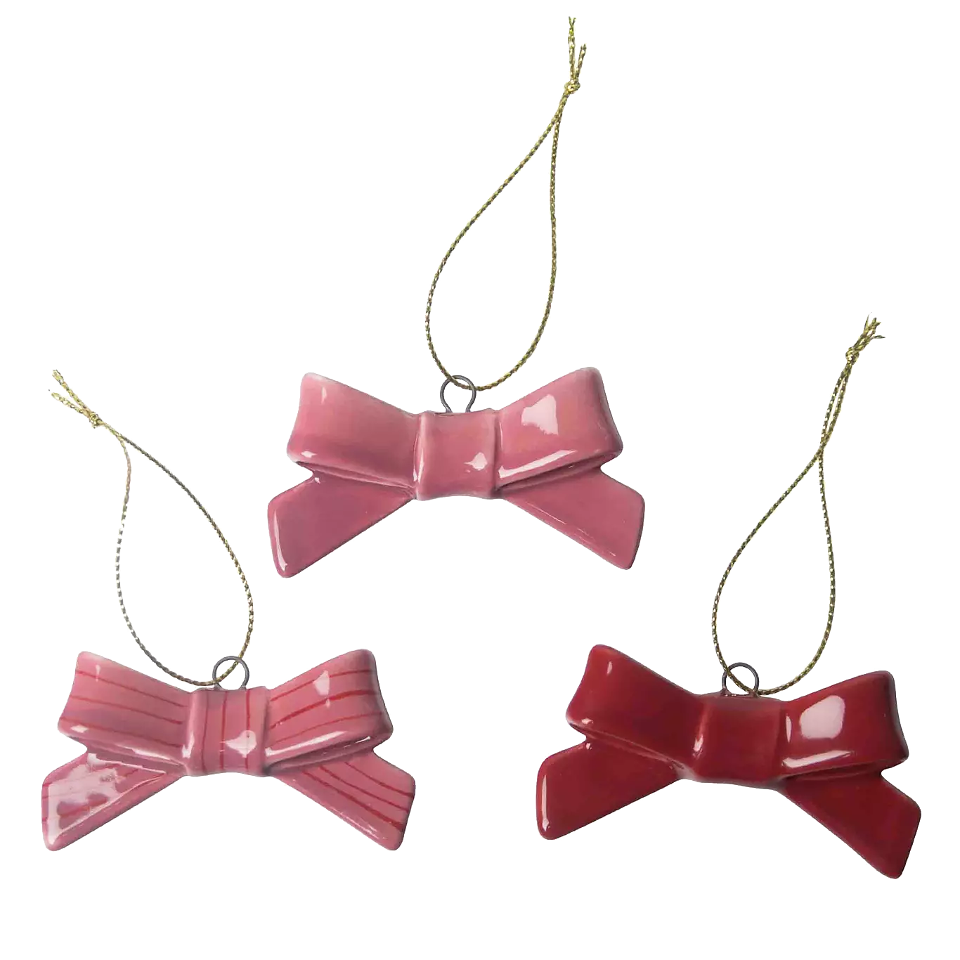 Christmas Decoration – Ceramic Bows 3pcs
