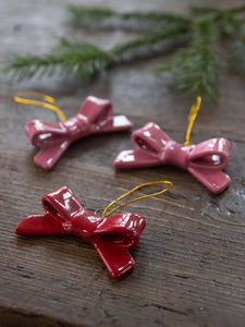 Christmas Decoration – Ceramic Bows 3pcs