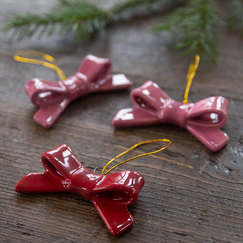 Christmas Decoration – Ceramic Bows 3pcs