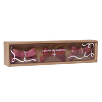 Christmas Decoration – Ceramic Bows 3pcs