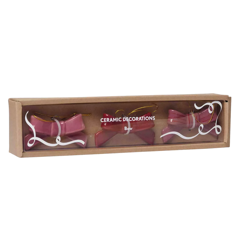 Christmas Decoration – Ceramic Bows 3pcs