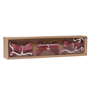 Christmas Decoration – Ceramic Bows 3pcs