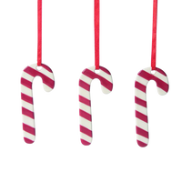Christmas Decorations – Ceramic Candy Canes 3pcs