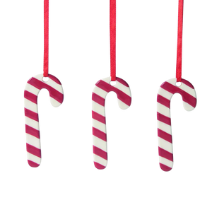 Christmas Decorations – Ceramic Candy Canes 3pcs