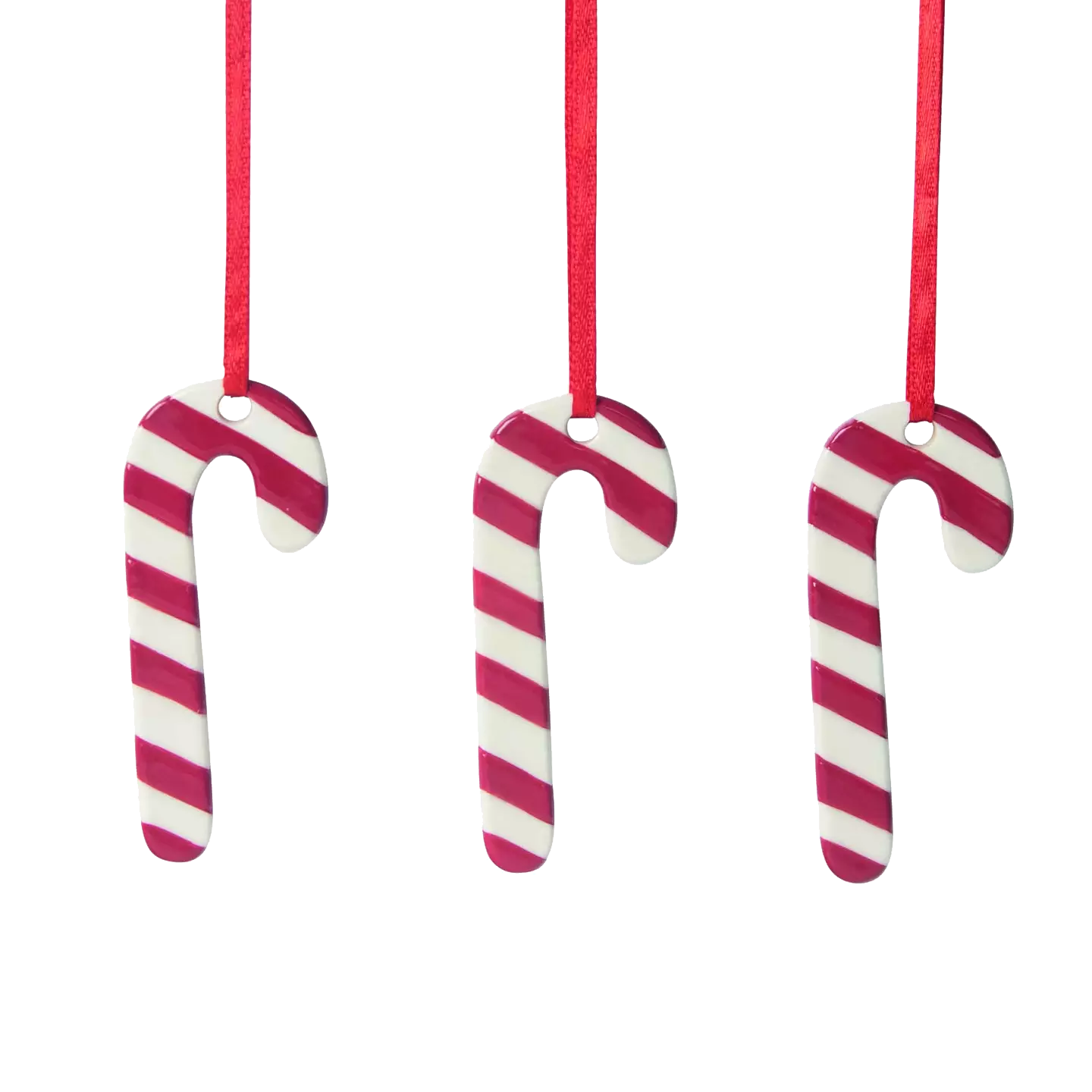 Christmas Decorations – Ceramic Candy Canes 3pcs