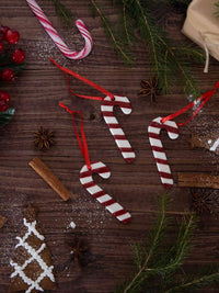 Christmas Decorations – Ceramic Candy Canes 3pcs