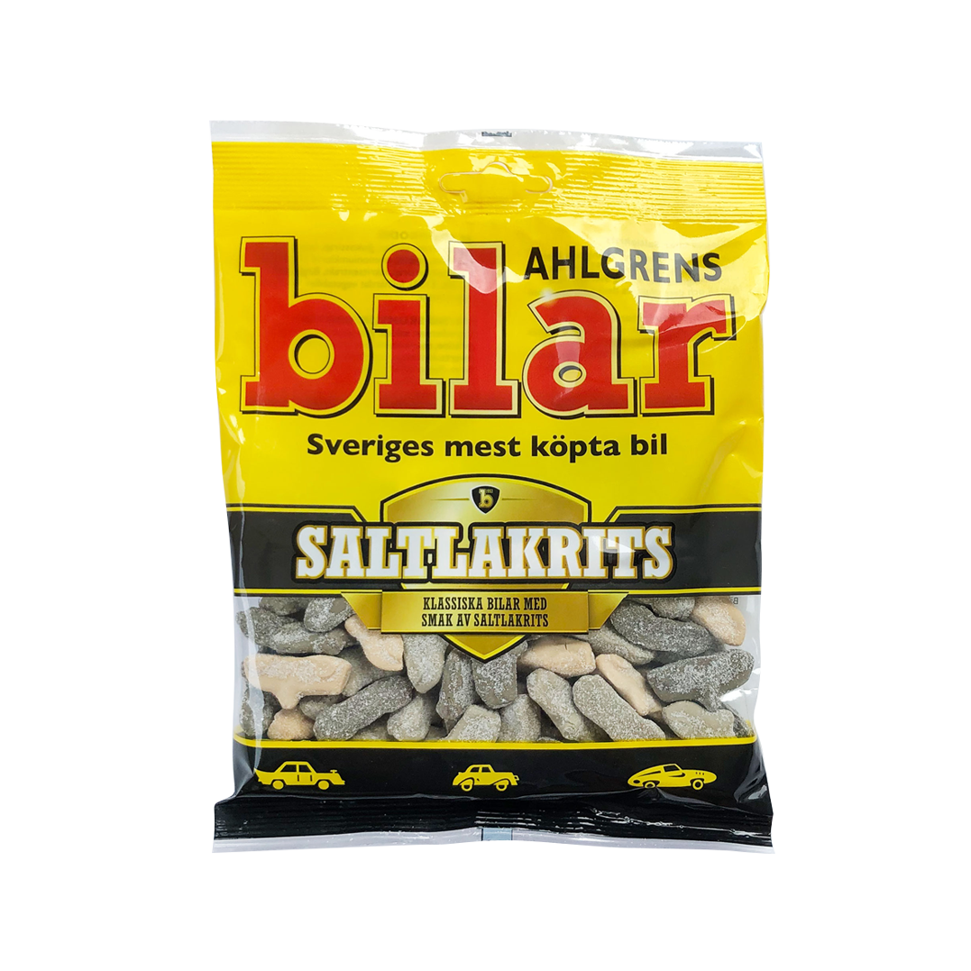 Ahlgrens Bilar Saltlakrits – Salty liquorice marshmallow cars 125g