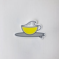 Fika Break - Surfing Coffee Cup Sticker
