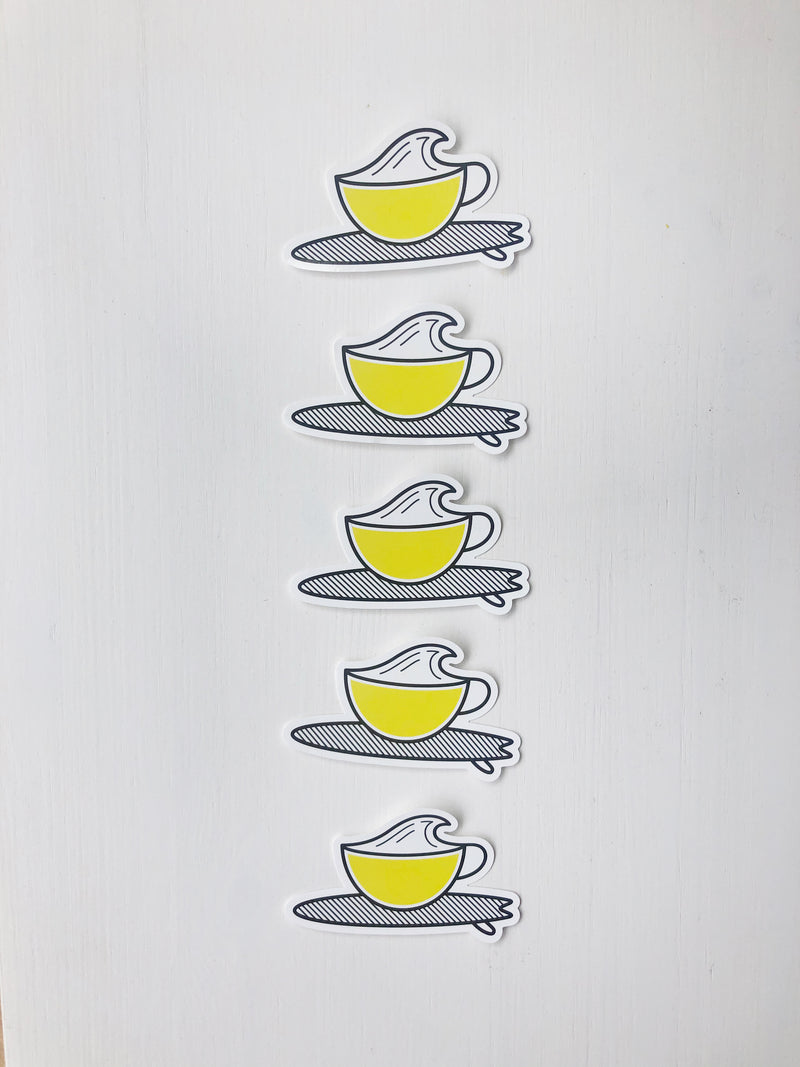 Fika Break - Surfing Coffee Cup Sticker