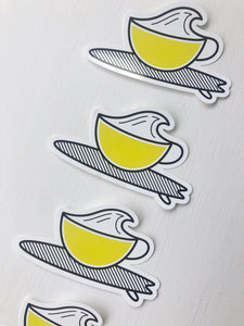 Fika Break - Surfing Coffee Cup Sticker