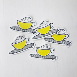 Fika Break - Surfing Coffee Cup Sticker